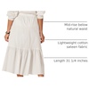 Amazon Essentials Women’s Mid-Rise A-line Cotton Sateen Tiered Midi Skirt (Top Sold Separately)(White)