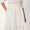Amazon Essentials Women’s Mid-Rise A-line Cotton Sateen Tiered Midi Skirt (Top Sold Separately)(White)