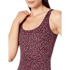Amazon Essentials Women’s One-Piece Scoop Neck Coverage Swimsuit (Available in Plus Size)(Brick Red Leopard)