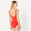 Amazon Essentials Women’s One-Piece Scoop Neck Coverage Swimsuit (Available in Plus Size)(Bright Poppy Red)