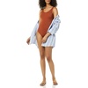 Amazon Essentials Women’s One-Piece Scoop Neck Coverage Swimsuit (Available in Plus Size)(Brown)