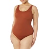 Amazon Essentials Women’s One-Piece Scoop Neck Coverage Swimsuit (Available in Plus Size)(Brown)