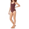 Amazon Essentials Women’s One-Piece Scoop Neck Coverage Swimsuit (Available in Plus Size)(Deep Brown)