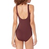 Amazon Essentials Women’s One-Piece Scoop Neck Coverage Swimsuit (Available in Plus Size)(Deep Brown)