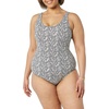 Amazon Essentials Women’s One-Piece Scoop Neck Coverage Swimsuit (Available in Plus Size)(Ditsy Floral)