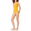 Amazon Essentials Women’s One-Piece Scoop Neck Coverage Swimsuit (Available in Plus Size)(Golden Yellow)