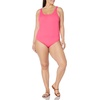 Amazon Essentials Women’s One-Piece Scoop Neck Coverage Swimsuit (Available in Plus Size)(Hot Pink)