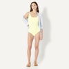 Amazon Essentials Women’s One-Piece Scoop Neck Coverage Swimsuit (Available in Plus Size)(Light Yellow)