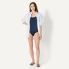 Amazon Essentials Women’s One-Piece Scoop Neck Coverage Swimsuit (Available in Plus Size)(Navy)