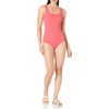 Amazon Essentials Women’s One-Piece Scoop Neck Coverage Swimsuit (Available in Plus Size)(Salmon Pink)