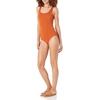 Amazon Essentials Women’s One-Piece Scoop Neck Coverage Swimsuit (Available in Plus Size)(Terracotta)