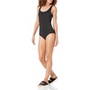 Amazon Essentials Women’s One-Piece Scoop Neck Coverage Swimsuit (Available in Plus Size)(Washed Black)