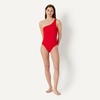 Amazon Essentials Women’s One-Shoulder One-Piece Swimsuit(Bright Poppy Red)