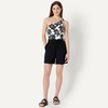 Amazon Essentials Women’s One-Shoulder One-Piece Swimsuit(Cream Black Floral)