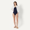 Amazon Essentials Women’s One-Shoulder One-Piece Swimsuit(Navy)