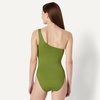 Amazon Essentials Women’s One-Shoulder One-Piece Swimsuit(Olive)