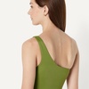Amazon Essentials Women’s One-Shoulder One-Piece Swimsuit(Olive)