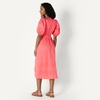 Amazon Essentials Women’s Regular-Fit Cotton Sateen Puff Sleeve Midi Dress, V-Neck(Coral Pink)
