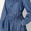 Amazon Essentials Women’s Regular-Fit Denim Chambray Long-Sleeve Dress(Classic Medium Wash)