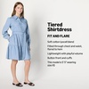 Amazon Essentials Women’s Regular-Fit Denim Chambray Long-Sleeve Dress(Iced Blue Light Wash)