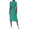 Amazon Essentials Women’s Relaxed Fit Half-Sleeve Breathable Button Front Drawstring Waist Midi A-Line Dress with Pockets(Green Vine Leaf Print)