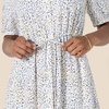 Amazon Essentials Women’s Relaxed Fit Half-Sleeve Breathable Button Front Drawstring Waist Midi A-Line Dress with Pockets(Off White Micro Confetti Print)