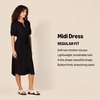 Amazon Essentials Women’s Relaxed Fit Half-Sleeve Breathable Button Front Drawstring Waist Midi A-Line Dress with Pockets(Off White Micro Confetti Print)