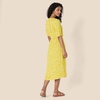 Amazon Essentials Women’s Relaxed Fit Half-Sleeve Breathable Button Front Drawstring Waist Midi A-Line Dress with Pockets(Yellow Light Pink Petal)