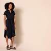 Amazon Essentials Women’s Relaxed Fit Short Sleeve Button Front Belted Shirt Dress(Black)