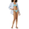 Amazon Essentials Women’s Ruched Side Tab Full Coverage Bikini Swimsuit Bottom(Blue Green Gingham)