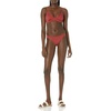 Amazon Essentials Women’s Ruched Side Tab Full Coverage Bikini Swimsuit Bottom(Brick Red)