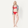 Amazon Essentials Women’s Ruched Side Tab Full Coverage Bikini Swimsuit Bottom(Bright Poppy Red)