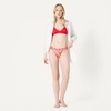 Amazon Essentials Women’s Ruched Side Tab Full Coverage Bikini Swimsuit Bottom(Bright Red Multi Folk Floral)