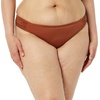 Amazon Essentials Women’s Ruched Side Tab Full Coverage Bikini Swimsuit Bottom(Brown)