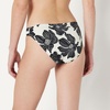 Amazon Essentials Women’s Ruched Side Tab Full Coverage Bikini Swimsuit Bottom(Cream Black Floral)