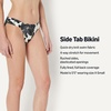 Amazon Essentials Women’s Ruched Side Tab Full Coverage Bikini Swimsuit Bottom(Cream Black Floral)