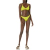 Amazon Essentials Women’s Ruched Side Tab Full Coverage Bikini Swimsuit Bottom(Lime Green)