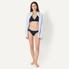 Amazon Essentials Women’s Ruched Side Tab Full Coverage Bikini Swimsuit Bottom(Navy)