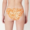 Amazon Essentials Women’s Ruched Side Tab Full Coverage Bikini Swimsuit Bottom(Rust Orange Abstract Palms)
