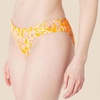 Amazon Essentials Women’s Ruched Side Tab Full Coverage Bikini Swimsuit Bottom(Yellow Multi Folk Floral)
