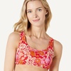 Amazon Essentials Women’s Scoop Neck Swim Crop Top(Bright Red Multi Folk Floral)