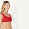 Amazon Essentials Women’s Scoop Neck Swim Crop Top(Bright Red Multi Folk Floral)