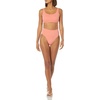 Amazon Essentials Women’s Scoop Neck Swim Crop Top(Coral Pink)