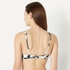 Amazon Essentials Women’s Scoop Neck Swim Crop Top(Cream Black Floral)