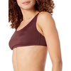 Amazon Essentials Women’s Scoop Neck Swim Crop Top(Deep Brown)