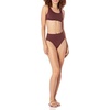 Amazon Essentials Women’s Scoop Neck Swim Crop Top(Deep Brown)