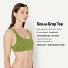 Amazon Essentials Women’s Scoop Neck Swim Crop Top(Olive)