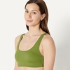 Amazon Essentials Women’s Scoop Neck Swim Crop Top(Olive)