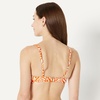 Amazon Essentials Women’s Scoop Neck Swim Crop Top(Rust Orange Abstract Palms)