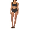 Amazon Essentials Women’s Scoop Neck Swim Crop Top(Washed Black)
